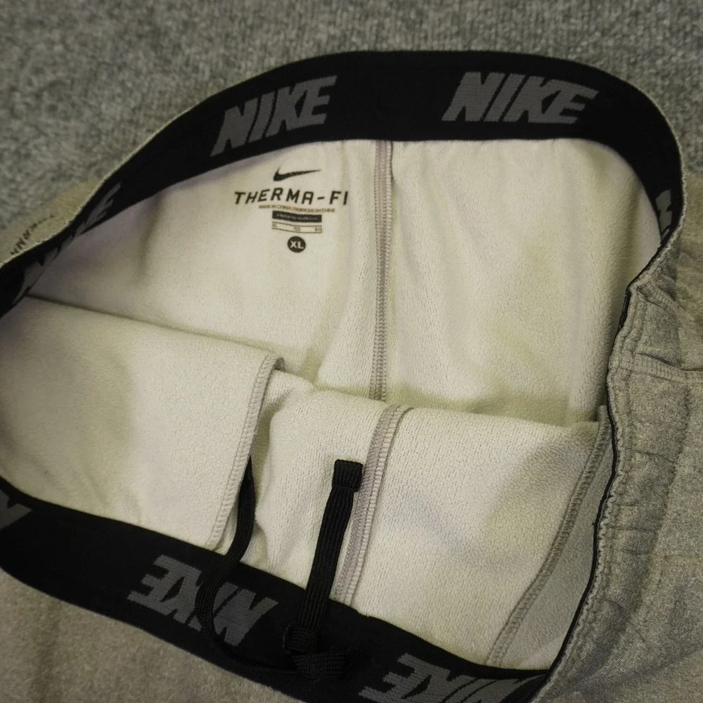 Nike Therma-FIT Pants Mens XL Grey Training Sweatpants Bungee Fleece 379431